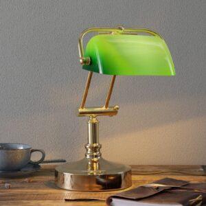 Bankárska lampa Steve so zeleným skleneným tienidlom