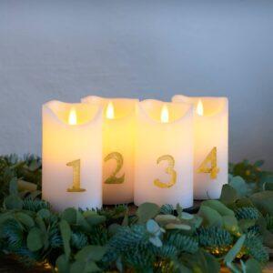 LED sviečka Sara Advent 4 ks 12