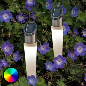 RGB LED solárny hrot do zeme Assisi súprava 2 ks