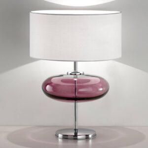 Stolná lampa Show Elisse 62cm prvok zo skla ružový