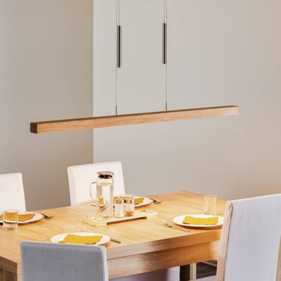 HerzBlut Leonora závesná lampa 121cm prírodný dub