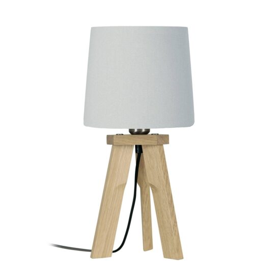 HerzBlut Tre stolná lampa prírodný dub biela 42 cm
