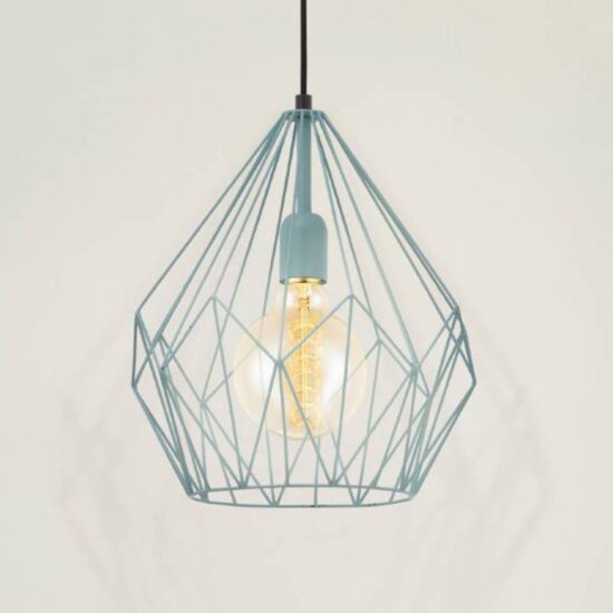 Závesná lampa Carlton vintage mätovo-zelená Ø31 cm