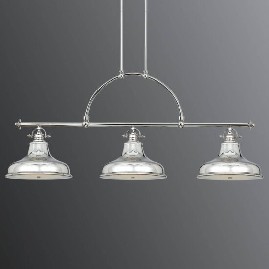 Závesná lampa Emery 3-pl. striebro