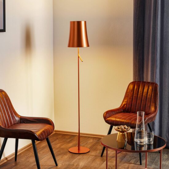 Foscarini Birdie LED Lettura stojaca lampa medená