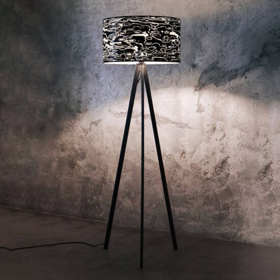 LeuchtNatur Atticus stojaca lampa Nero čierna