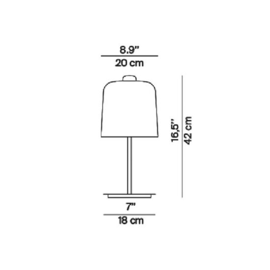 Luceplan Zile stolová lampa tehlovočervená 42 cm