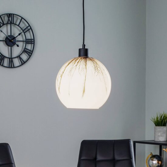 Závesná lampa Ball púpavový dekór hore Ø 25 cm