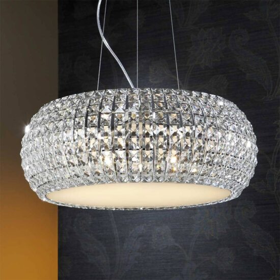 Závesná lampa Diamond s krištáľmi