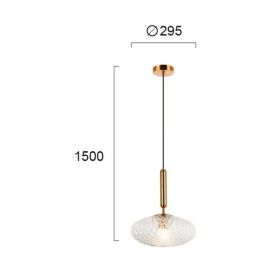 Závesná lampa Ester zo skla